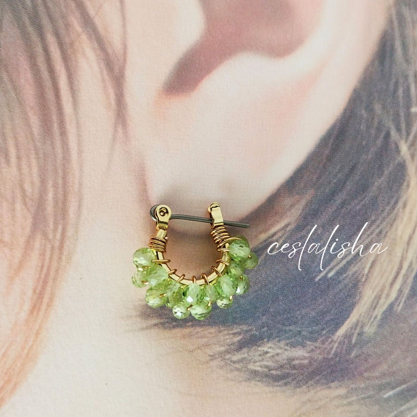 天然石 宝石質 ペリドット peridot AAA 8月誕生石 誕生石 ピアス 