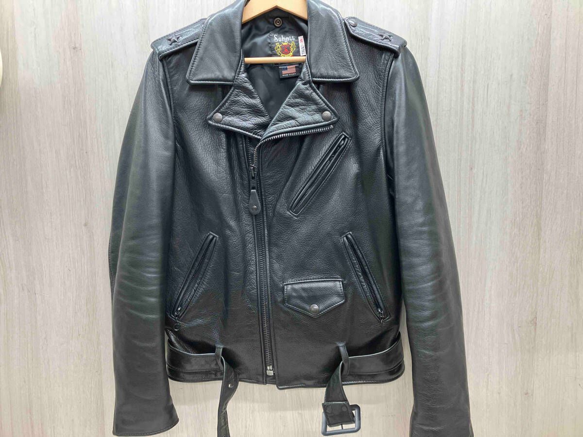 Schott ダブルライダースジャケット 36サイズ ブラック Schott618USA製36ダブルライダースジャケットブラック