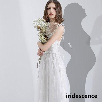 レディースファッション ウェディングドレス 二次会 花嫁ドレス 結婚式 パーティードレス Aライン カジュアル ナチュラル 袖なし おしゃれ