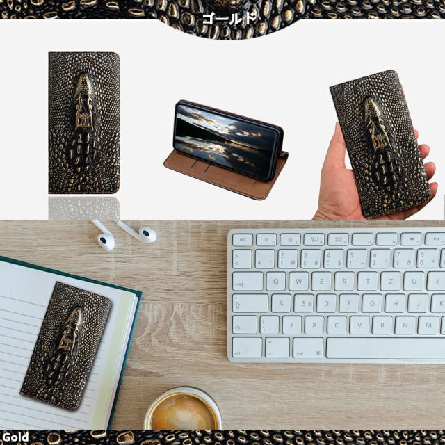 CA8105] ZTE Nubia Ivy ケース 手帳型 本革 鰐柄 ワニ Caiman