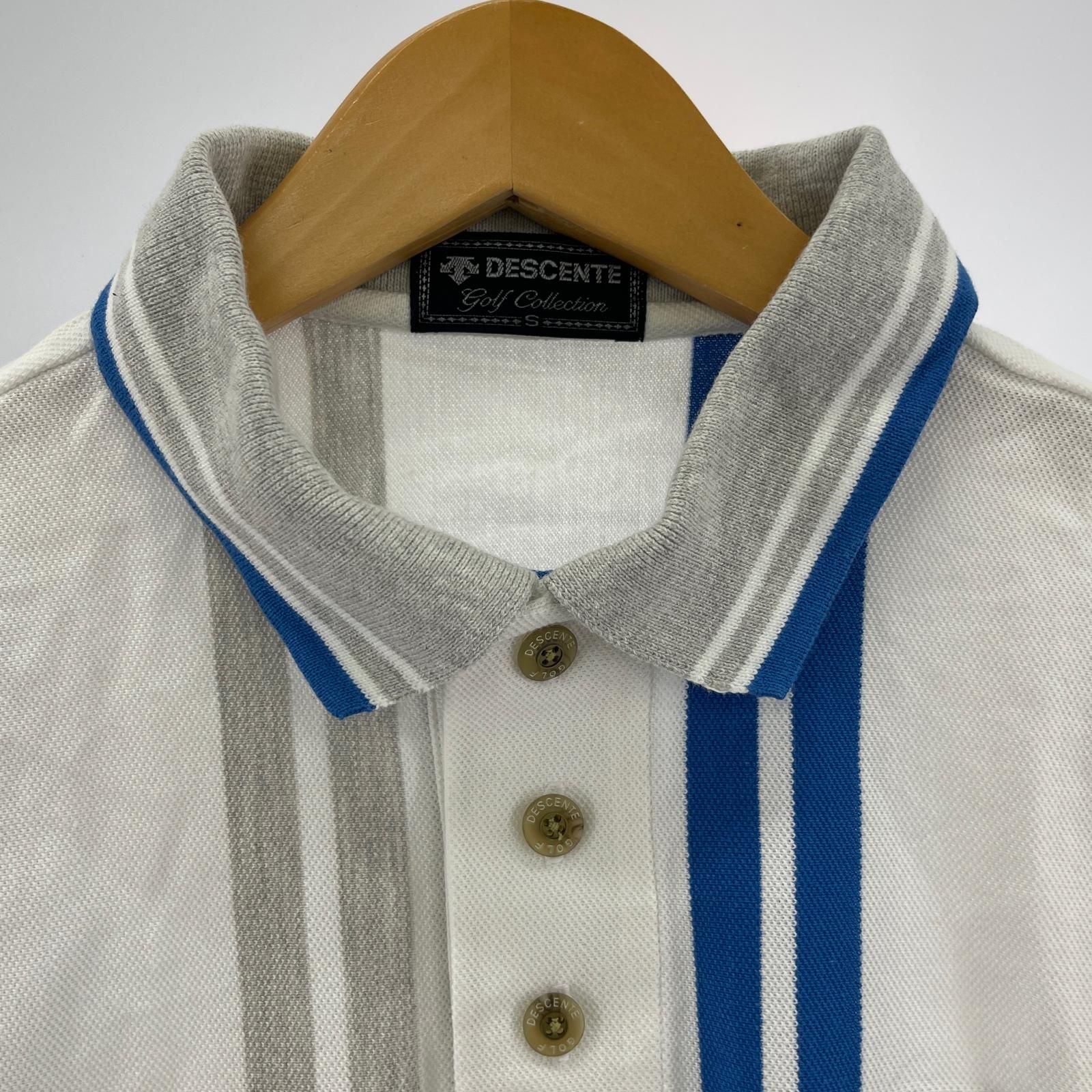 DESCENTE デサント ゴルフコレクション ストライプポロシャツ sizeS