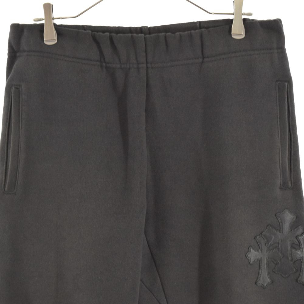 CHROME HEARTS (クロムハーツ) GRP Y NOT Sweat Pants ワイノットクロスレザーパッチ付きスウェットパンツ ブラック  - メルカリ