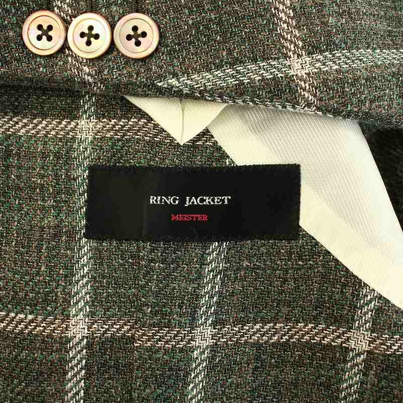 【美品】リングジャケットマイスターチェックテーラードジャケット リングヂャケット RING JACKET マイスター MEISTER テーラード