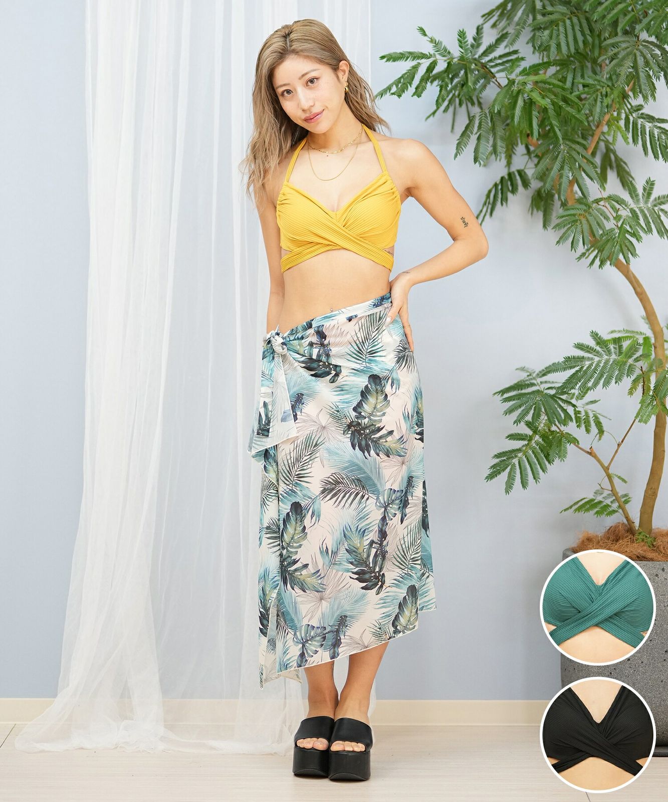 ムラスポ公式 LAETITIA レリッタ 3点セット 水着 レディース パレオ 450601