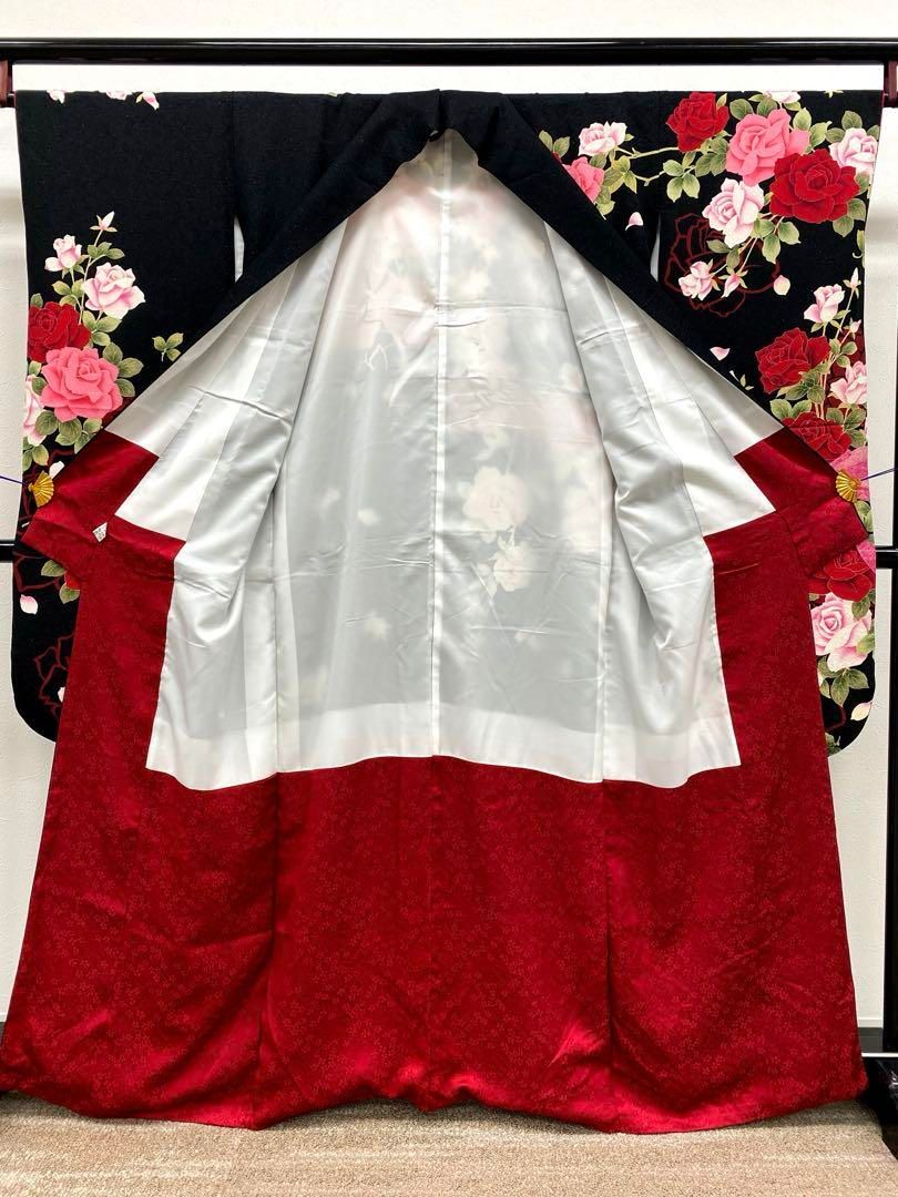 振袖 豪華 銀通し 刺繍 薔薇にリボン 身丈158cm 撥水加工済 - メルカリ