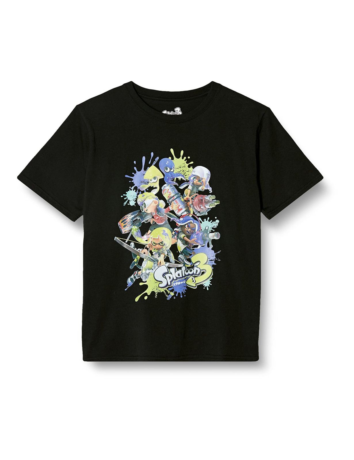 【新着商品】半袖 3 イカ Tシャツ VS タコ [スプラトゥーン] ブラック S