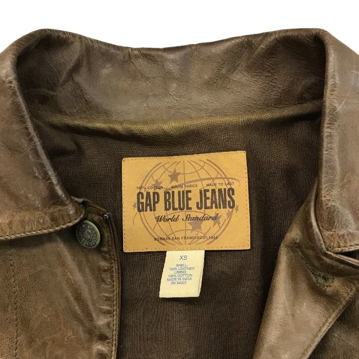 GAP BLUE JEANS レザー ジャケット メンズ XS ブラウン 中古 1 - 京都