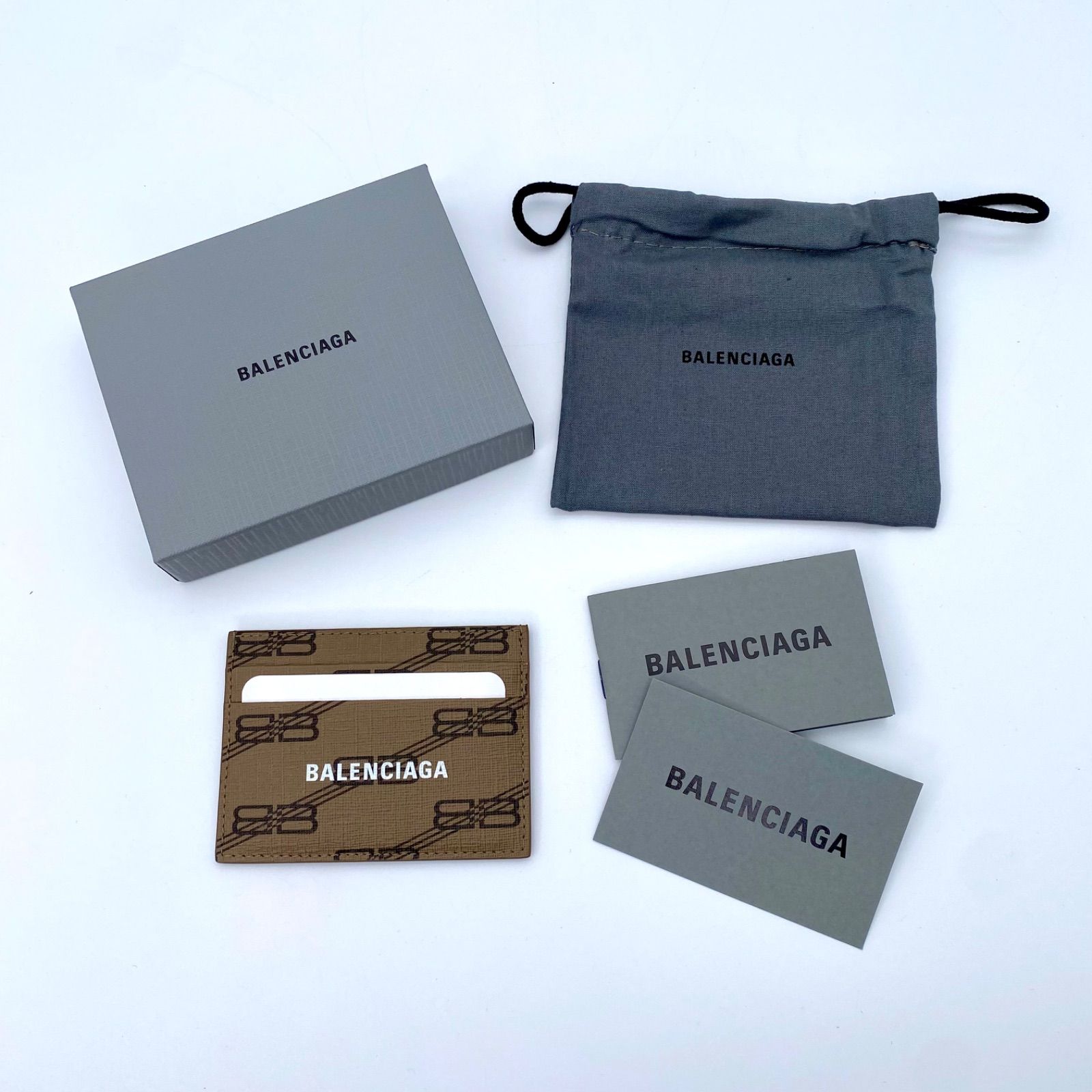 バレンシアガ カードホルダー BALENCIAGA ベージュ BBモノグラム 