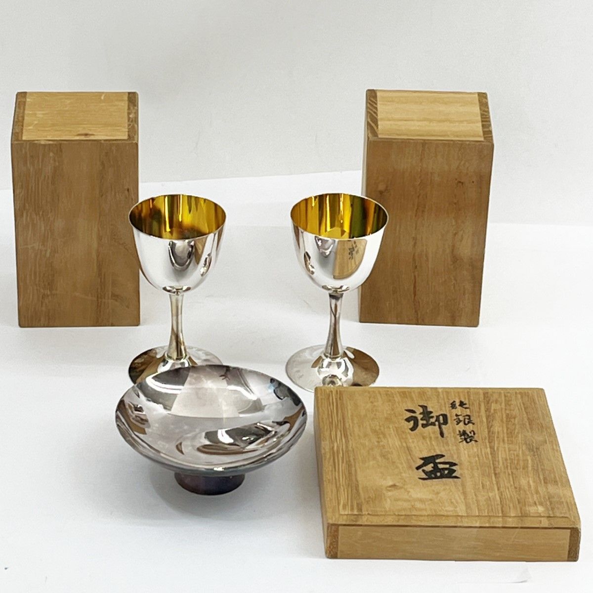 ◇◇ 銀杯 銀製ワイングラス 純銀 3点セット 計121g - メルカリ