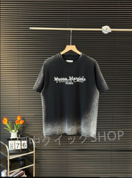 Maison Margiela メゾン マルジェラ サマークラシック グラデーション ウォッシュド レター カップル 半袖Tシャツ