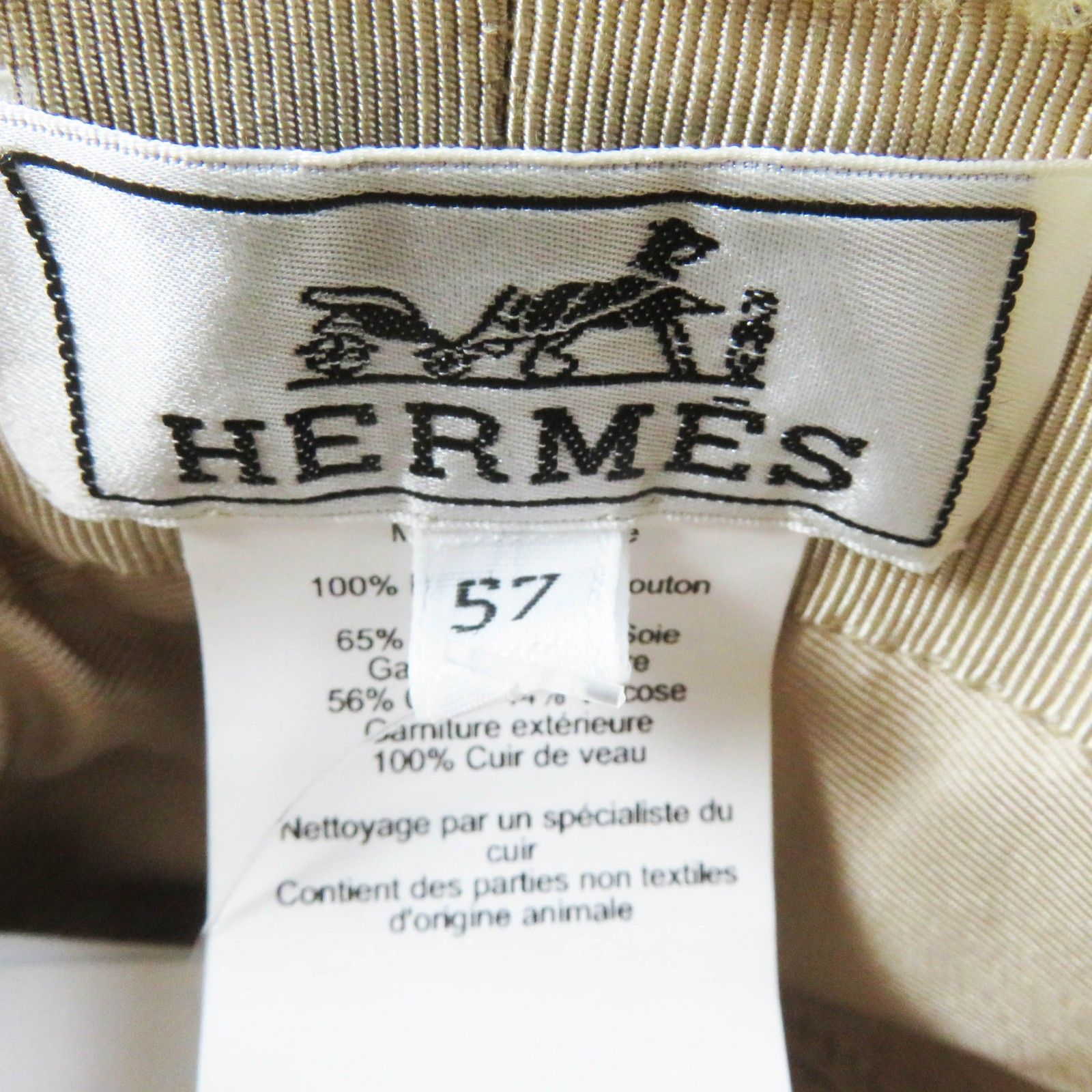 未使用品◎HERMES エルメス フォーヴ レザーワッペン付き ムートン