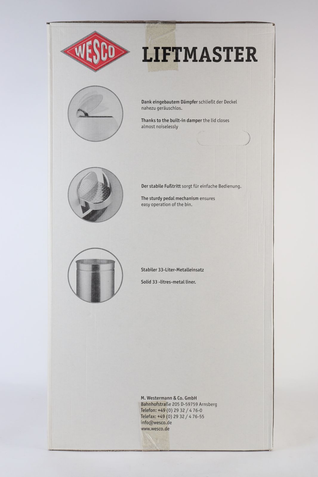 即日配送！ ウェスコ ペダルビン＆メタルライナー 33L LIFTMASTER WESCO マットホワイト 18664274 R2503-045