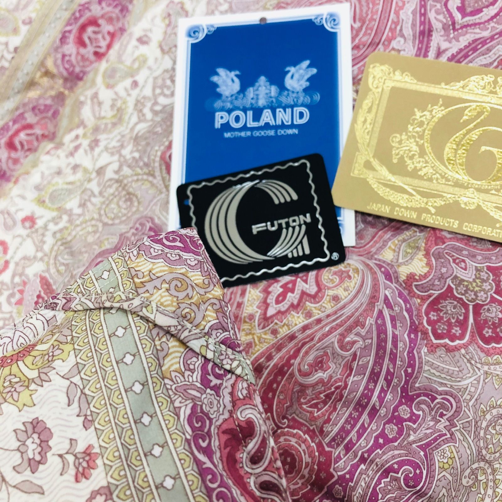 羽毛布団 クイーン ポーランド産ホワイトマザーグース 日本製 sk6492ピンク