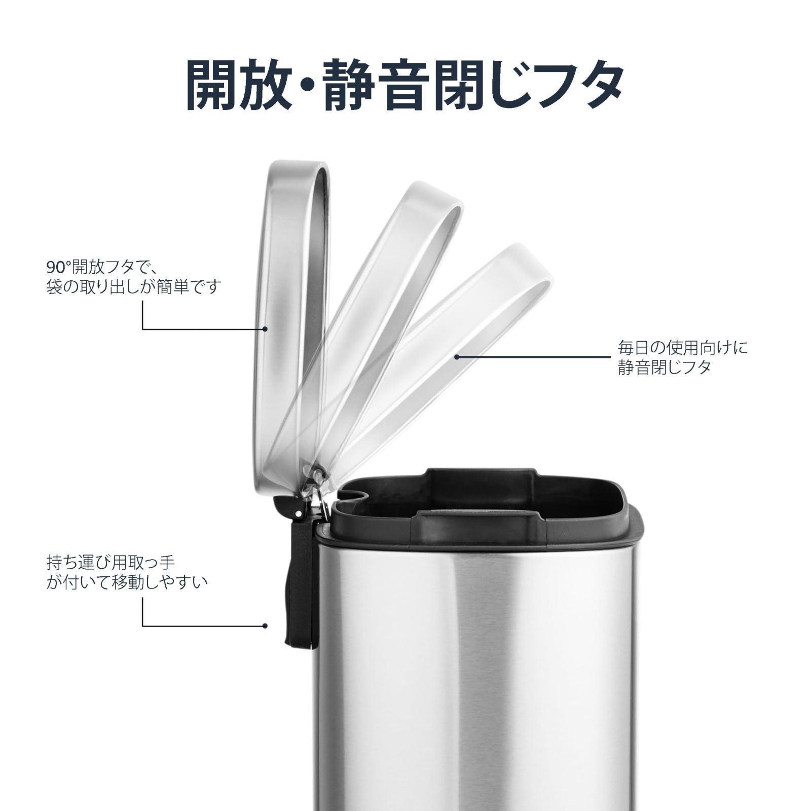 ゴミ箱 50L(50リットル) ソフトクローズ 静音 ふた付き ペダル付き Amazon｜ゴミ箱 50L(50リットル) ソフトクローズ 静音 ふた付き