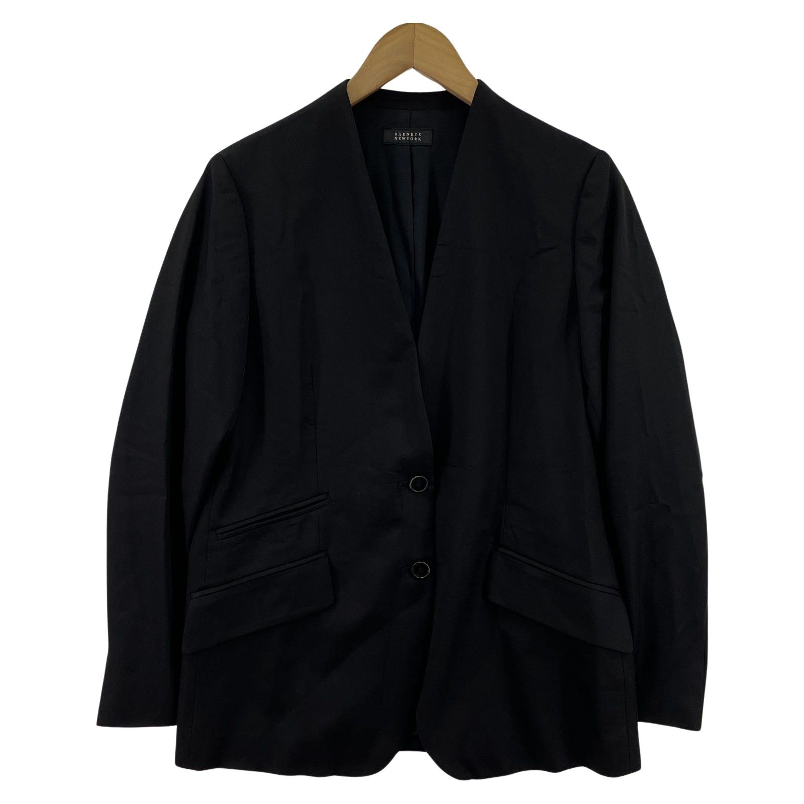 【BARNEY'S NEW YORK】 ノーカラージャケット サイズ36 BARNEYS NEWYORK バーニーズニューヨークノーカラージャケット