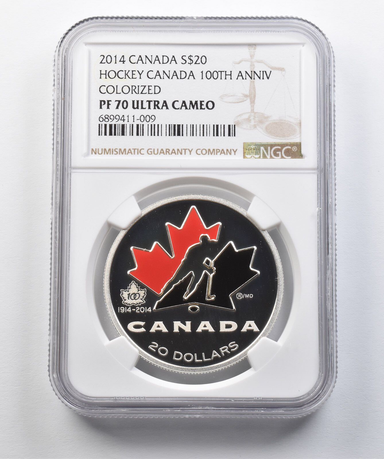 2014年カナダ $20 シルバー ホッケーカナダ 100周年記念 化 PF70 UCAM NGC
