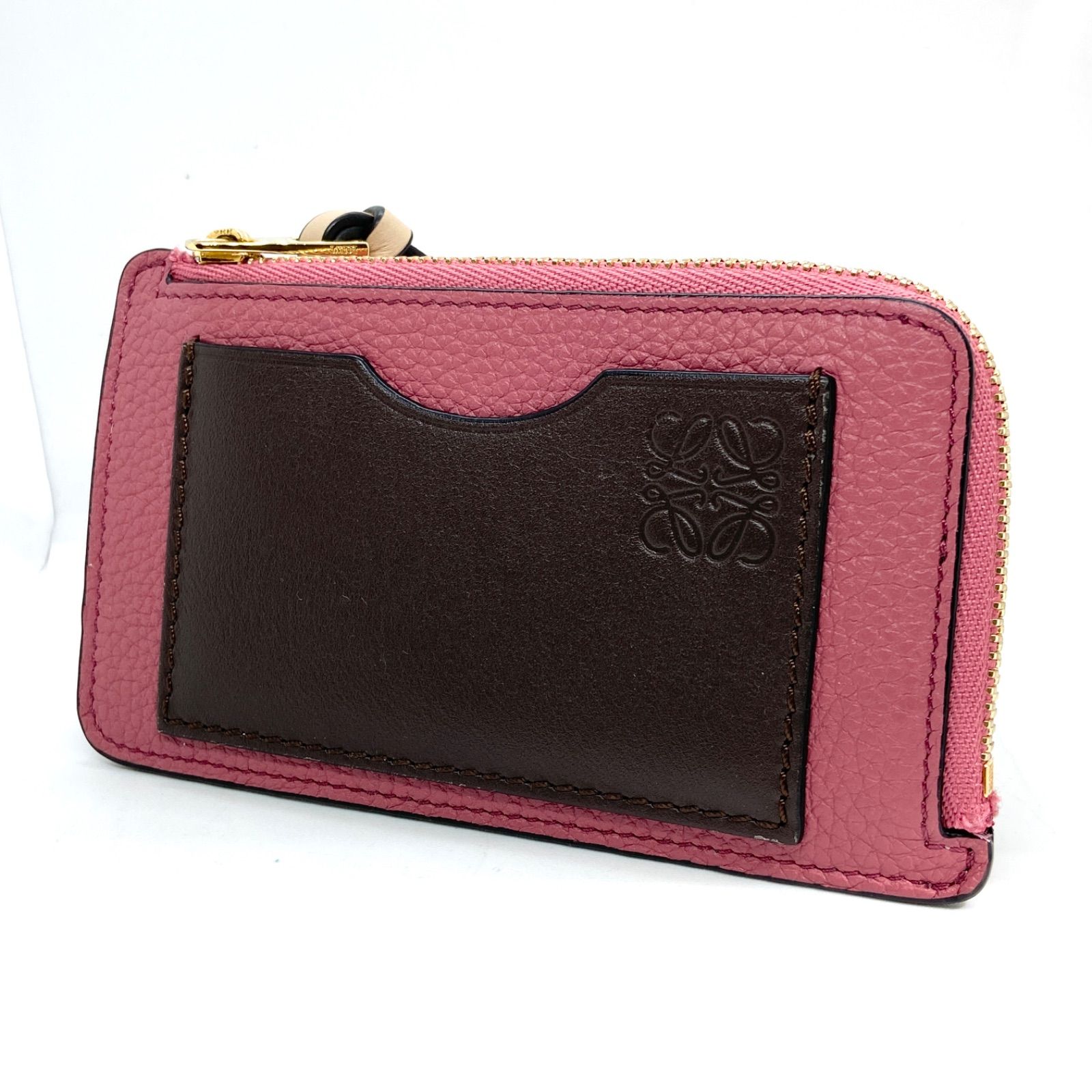 LOEWE ロエベ コインカードホルダー 小銭入れ ピンク×ブラウン 