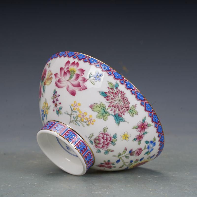 清乾隆磁器琺瑯彩花碗 景徳鎮 陶磁器 装飾品 現代工芸品 美術品 置物 清乾隆磁器琺瑯彩花碗 景徳鎮 陶磁器 装飾品 現代工芸品 美術品