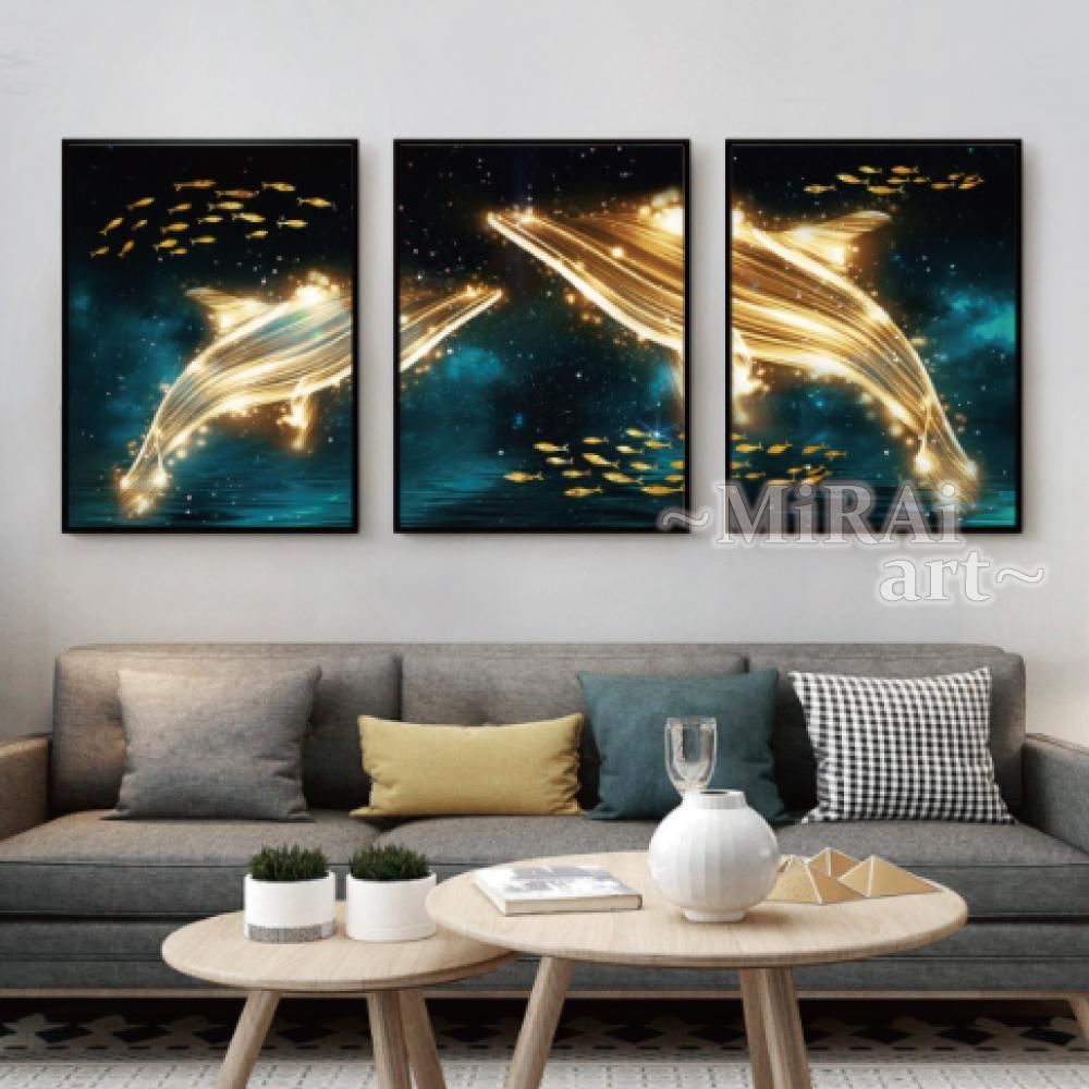 MiRAi 3点セット アートパネル インテリア 絵画 壁掛け 風水 - 絵画
