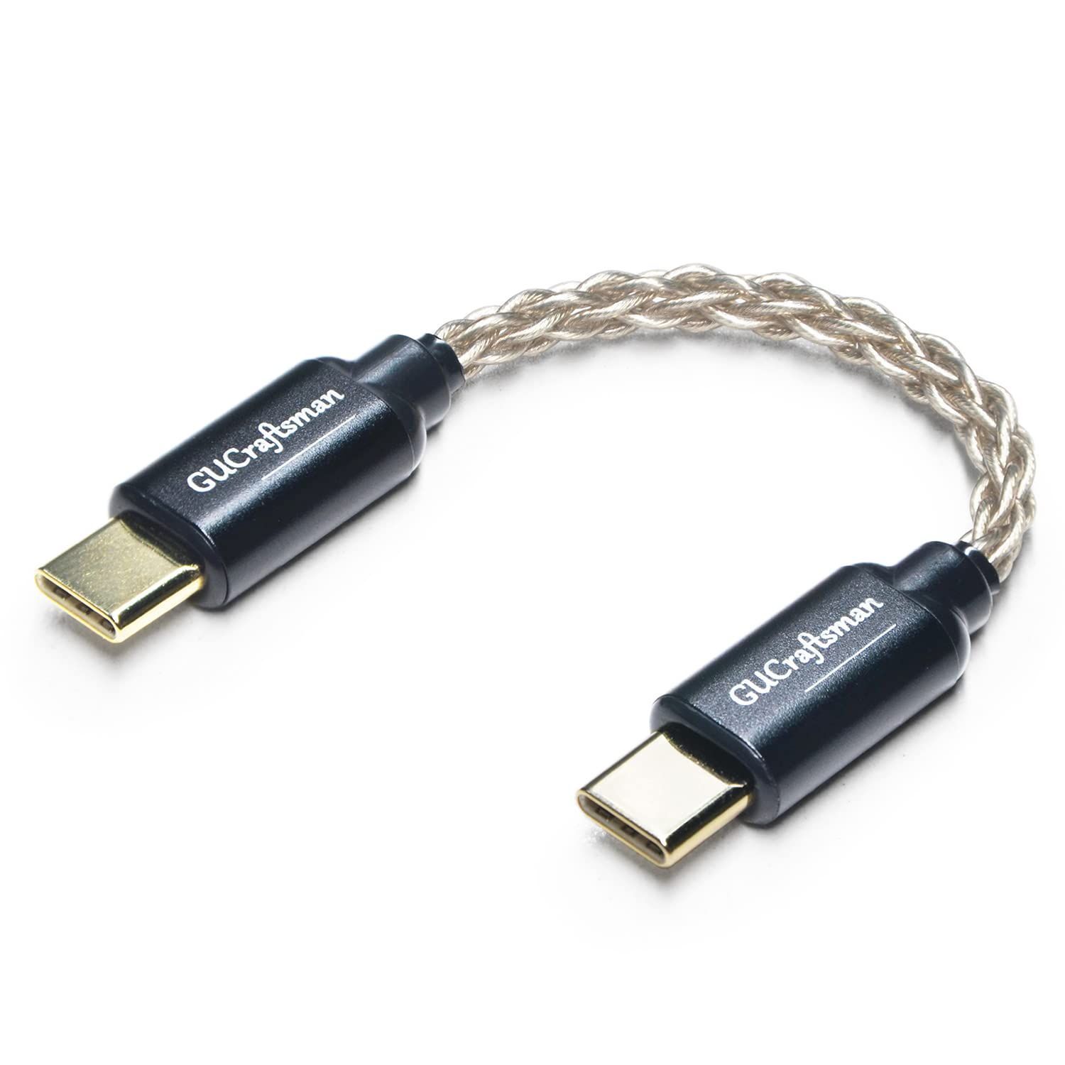 ヘッドフォンアンプケーブル 6N単結晶銀ケーブル FiiO BTR5 Q1 Q3 Type-C(USB-C)変換Type-C(USB-C) Q3s Qudelix 5K xDuoo Link2 XD-05PLUS E1DA GUCraftsman 9038G3