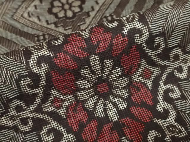 平和屋着物○本場大島紬 鳳凰花菱文 正絹 逸品 未使用 AAAW4049np