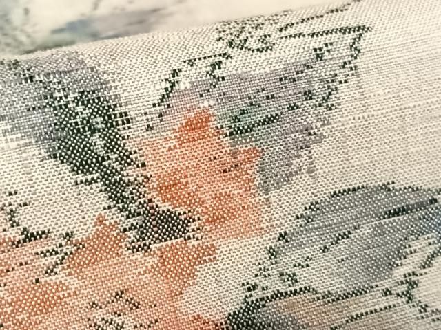 平和屋着物○小千谷紬 枝花文 仮絵羽 正絹 逸品 未使用 AABA8845zg