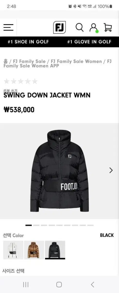FootJoy フットジョイ 冬 スイングジャケット フィラー ハンガリーのガチョウ レディース M サイズ 販売