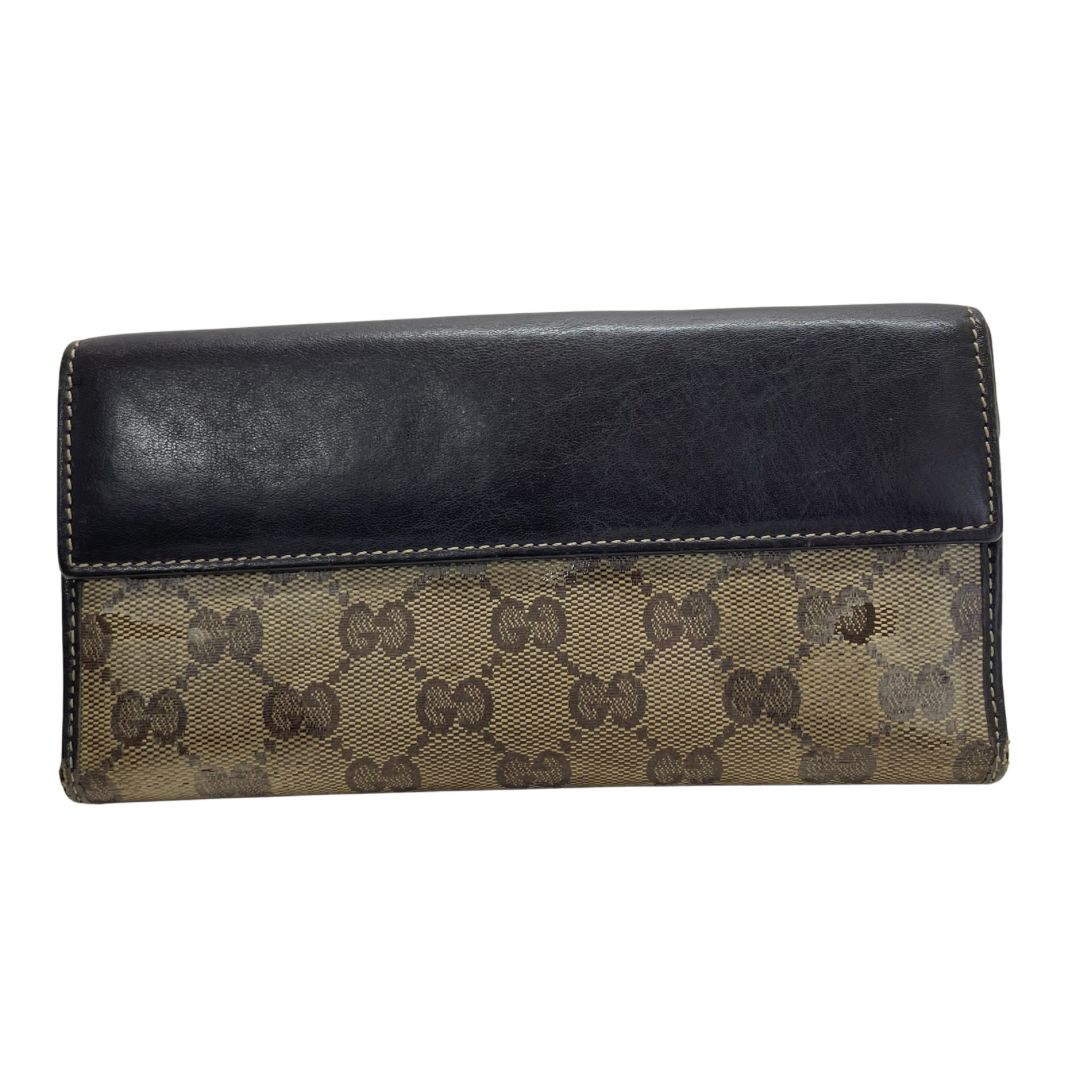 2190 GUCCI グッチ 長財布 GG PVC Wホック ハート ダーク