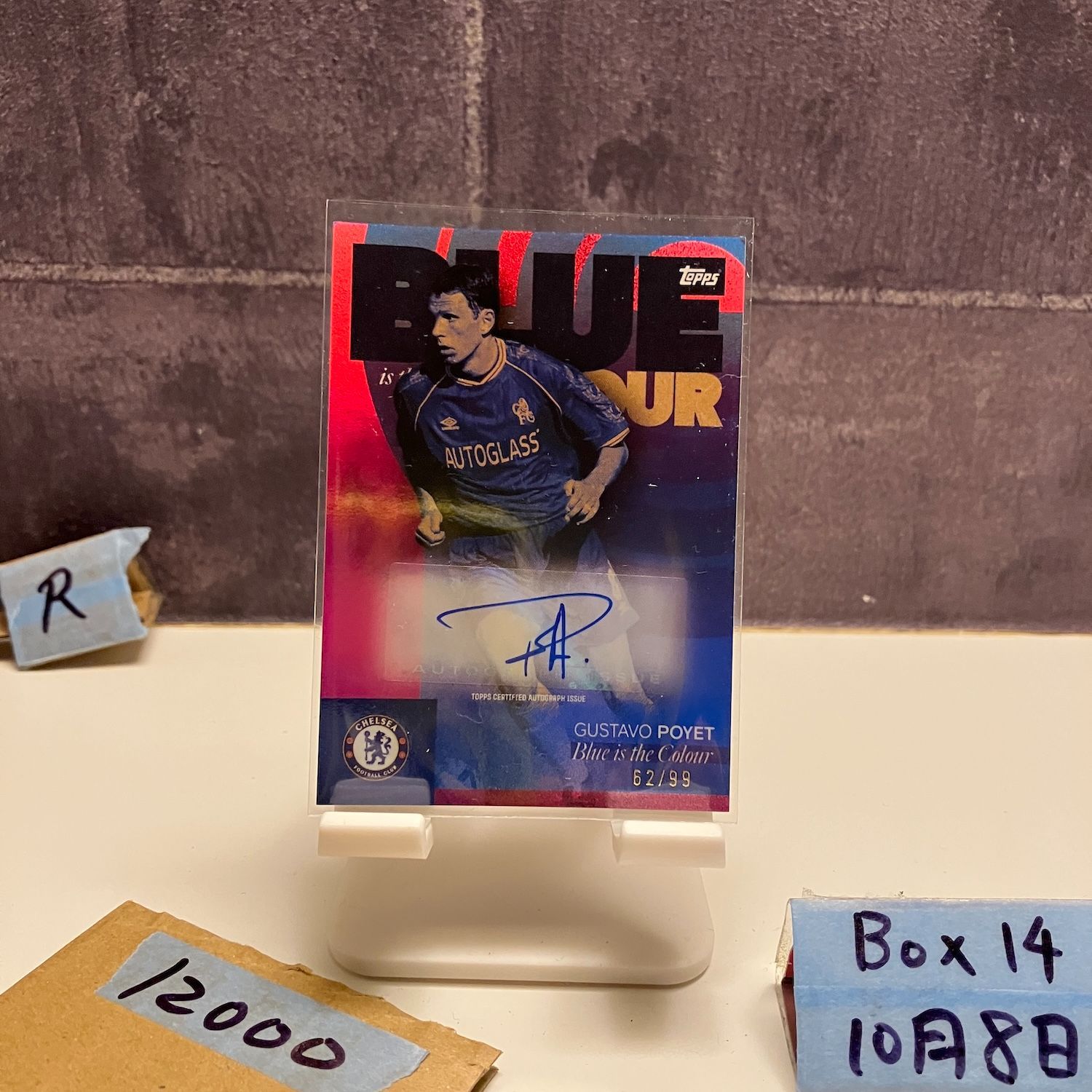 2025-24 Topps Gustavo Poyet 62 99 直筆サインカード Chelsea FC Blue Is The Colour Autograph Refractor カード