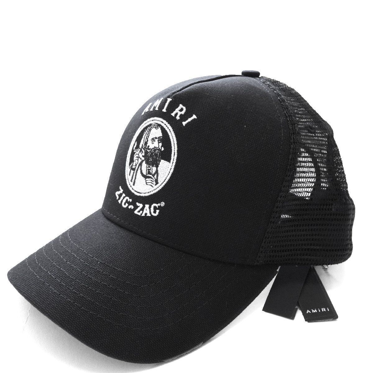 【新品未使用】AMIRI アミリ キャップ 関税込【AMIRI】アミリ コットン&メッシュ MAロゴ キャップ 黒