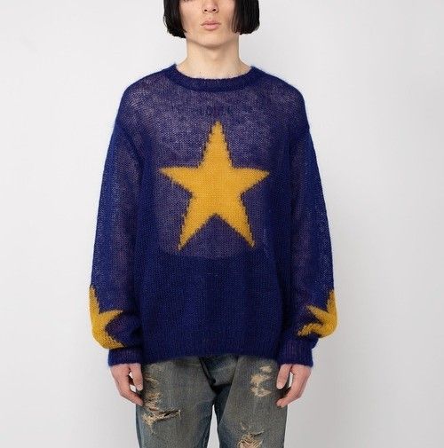 【Myne ／星柄モヘヤニット】 MYNE マイン 22AW Star Mohair Knit PO スターモヘアニットプル