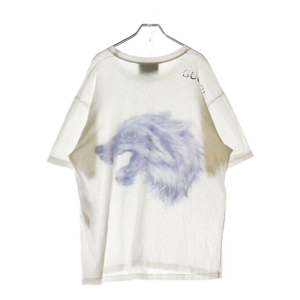 GUCCI (グッチ) ウルフ ダメージ加工 プリントTシャツ 497060 X3I46 