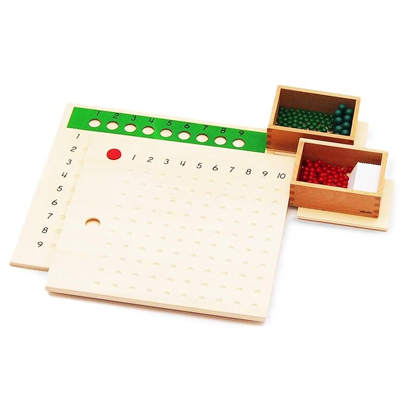 MONTE Kids モンテッソーリ教具 - 掛け算 割り算板セット - Montessori 教育を目的とする教育用品 学習用品 本格教材 算数 モンテキッズ モンテッソーリ教具 - 掛け算 割り算板セット -