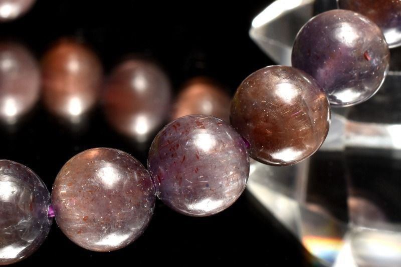 14.8㎜アイオライトサンストーンブレスレット 1点物】AA☆ブラッド