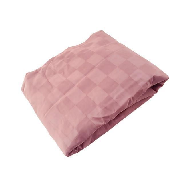 ベッド用シーツ 簡単設置 置くだけ 高密度織り ホテル仕様 綿100% ダブル 幅140x200xフリル35cm 格子柄 ライラック