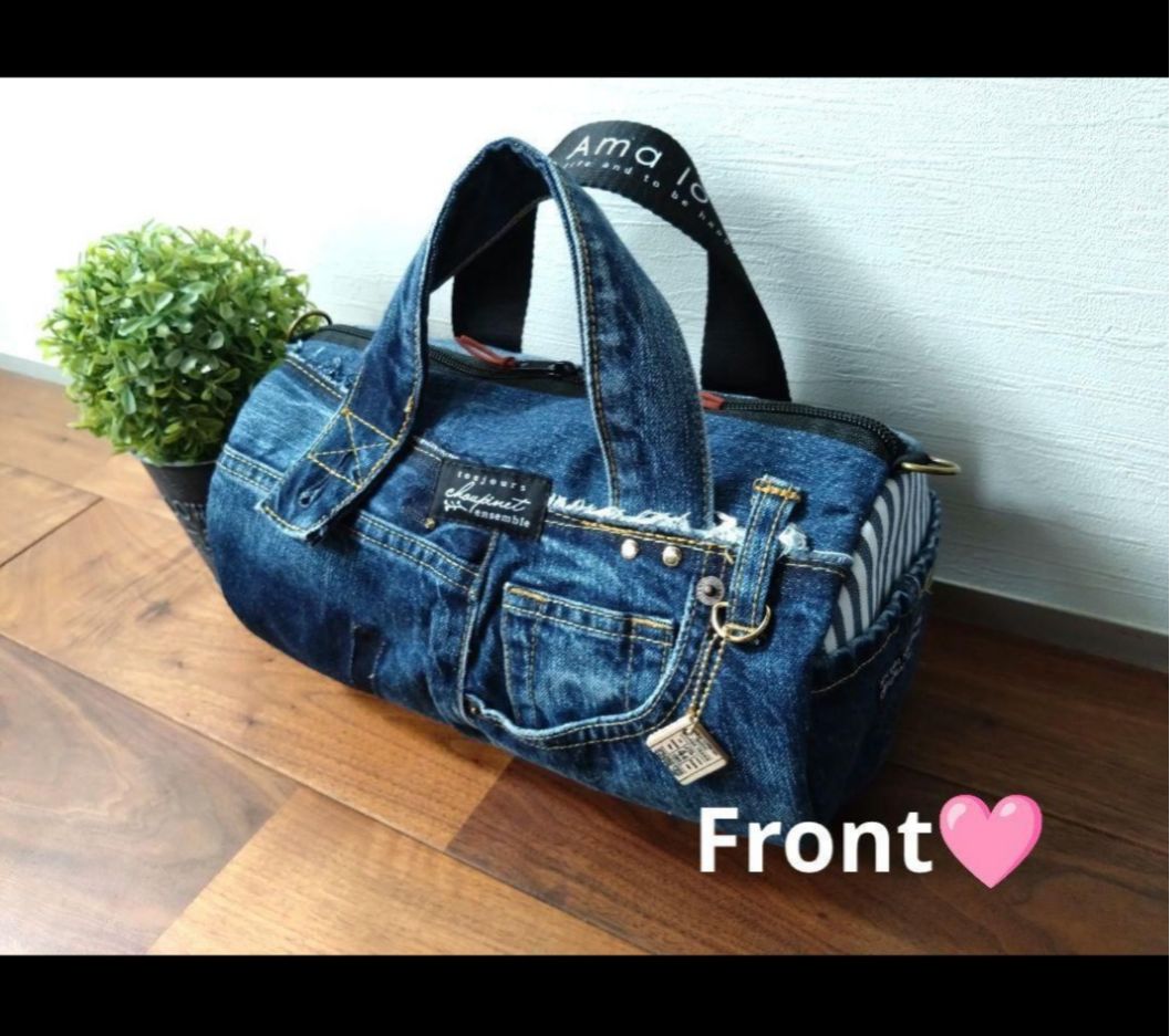 専用❕№724【DENIM❌️ドラム缶型ショルダーバッグ♥】デニム