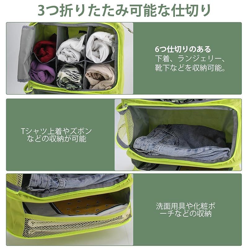 NGOKPYD 収納ボックス 吊り下げ 3段 インナーバッグ 衣類 つりさげ 収納 ラック 旅行 出張 持ち運べるクローゼット 省スペース 大容量 衣装ケース オーガナイザー 0