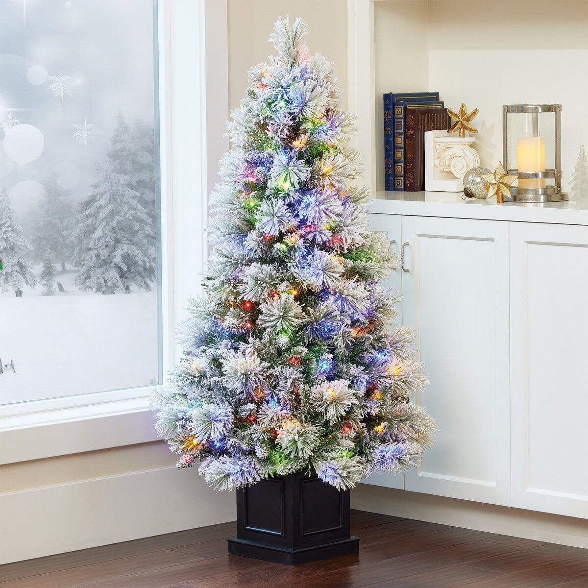 新品未開封】コストコ 4.5Ft Pre-Lit Flock Tree クリスマス