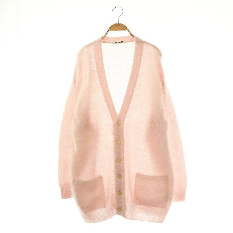 オーラリー AURALEE BRUSHED SUPER KID MOHAIR KNIT LONG CARDIGAN  