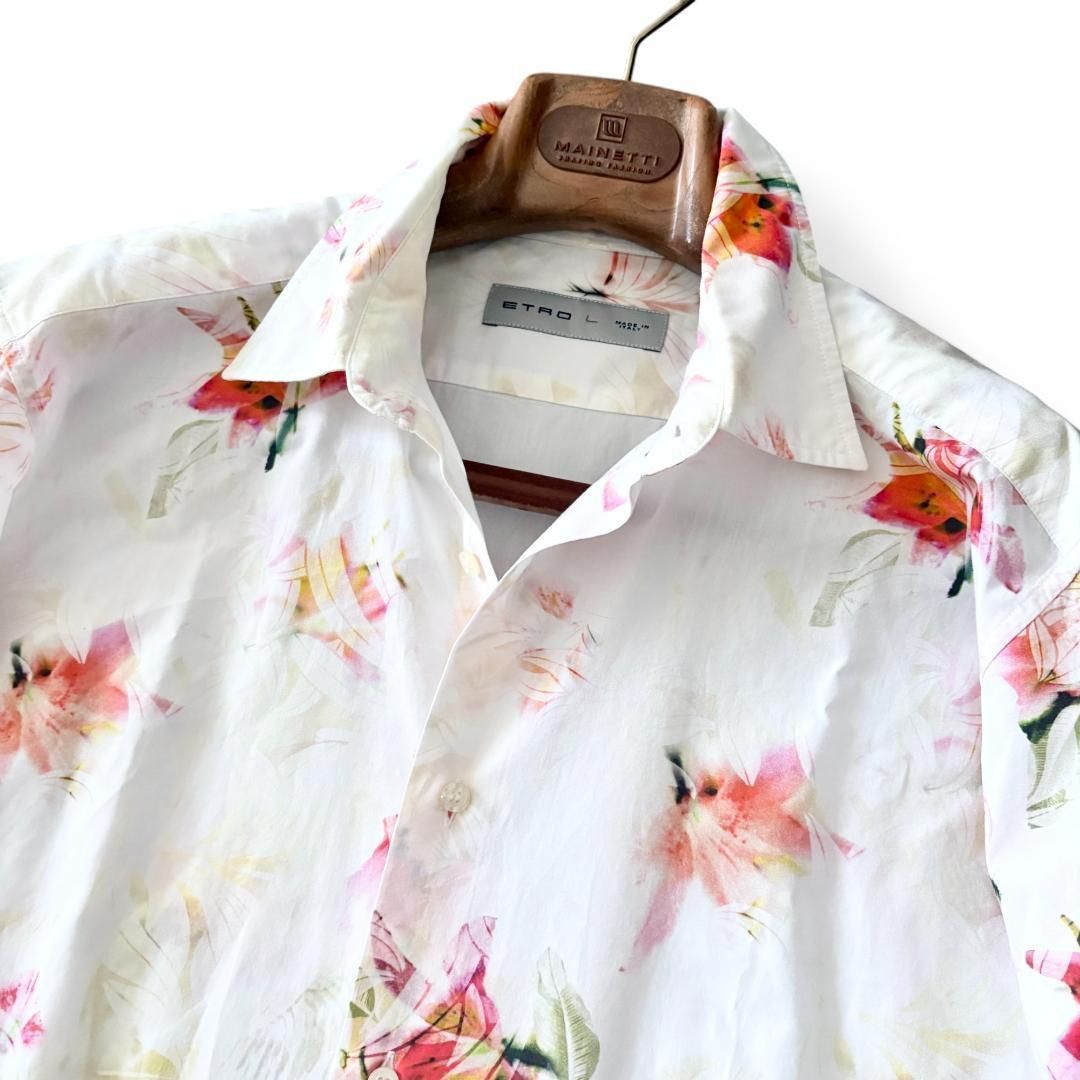 極美品 Lサイズ『エトロ』ボタニカル フローラル フラワー 花柄 シャツ+ 極美品 Lサイズ『エトロ』ボタニカル フローラル フラワー 花柄