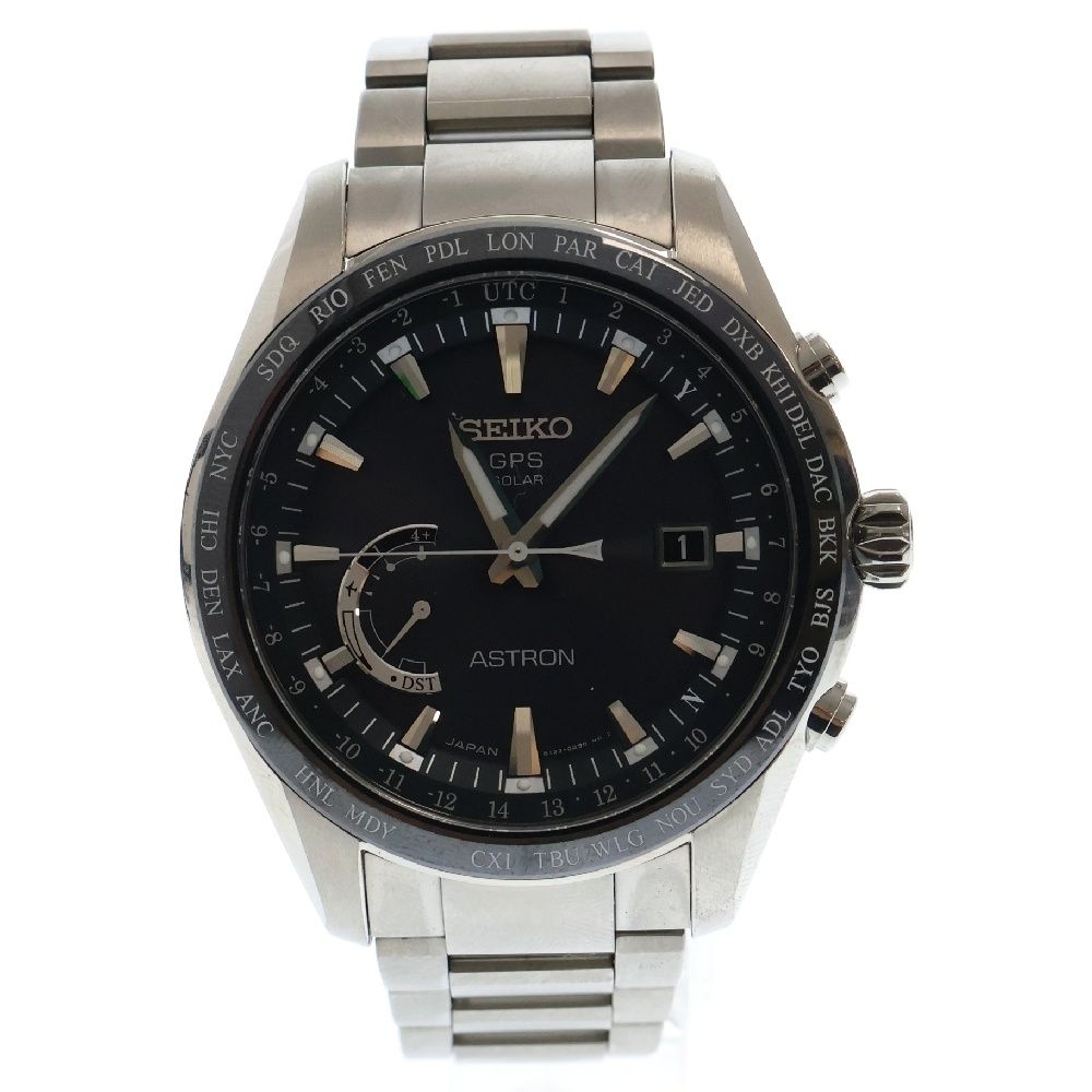 SEIKO セイコー ASTRON アストロン 黒文字盤 シルバー TI|ソーラー 8X22-0AG0 腕時計