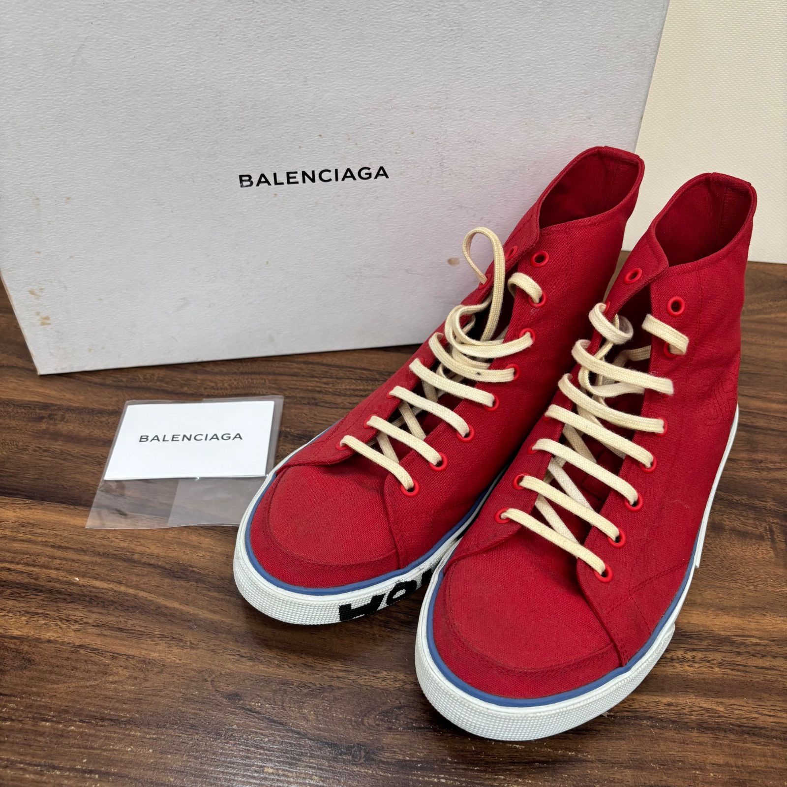 BALENCIAGA ハイカットスニーカー レッドレザー BALENCIAGA ハイカットスニーカー レッドレザー BALENCIAGA