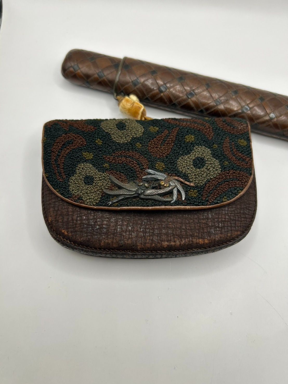 骨董品 煙草入れ6キセル付き 骨董# 煙管入れタバコ入れ 塗り 煙管筒付