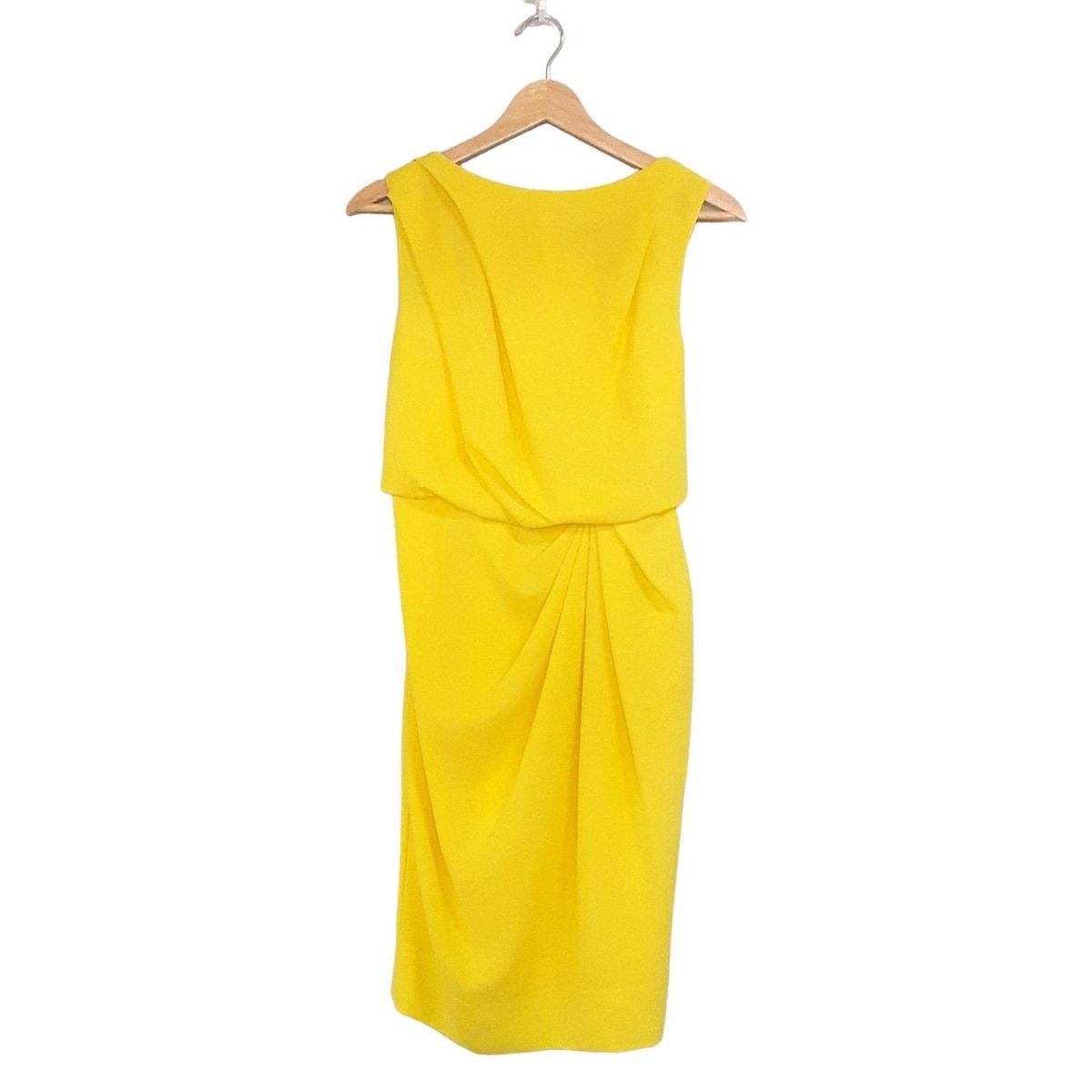 Diagram GRACE CONTINENTAL ダイアグラム ワンピース サイズ34 S レディース - イエロー クルーネック ノースリーブ ひざ丈