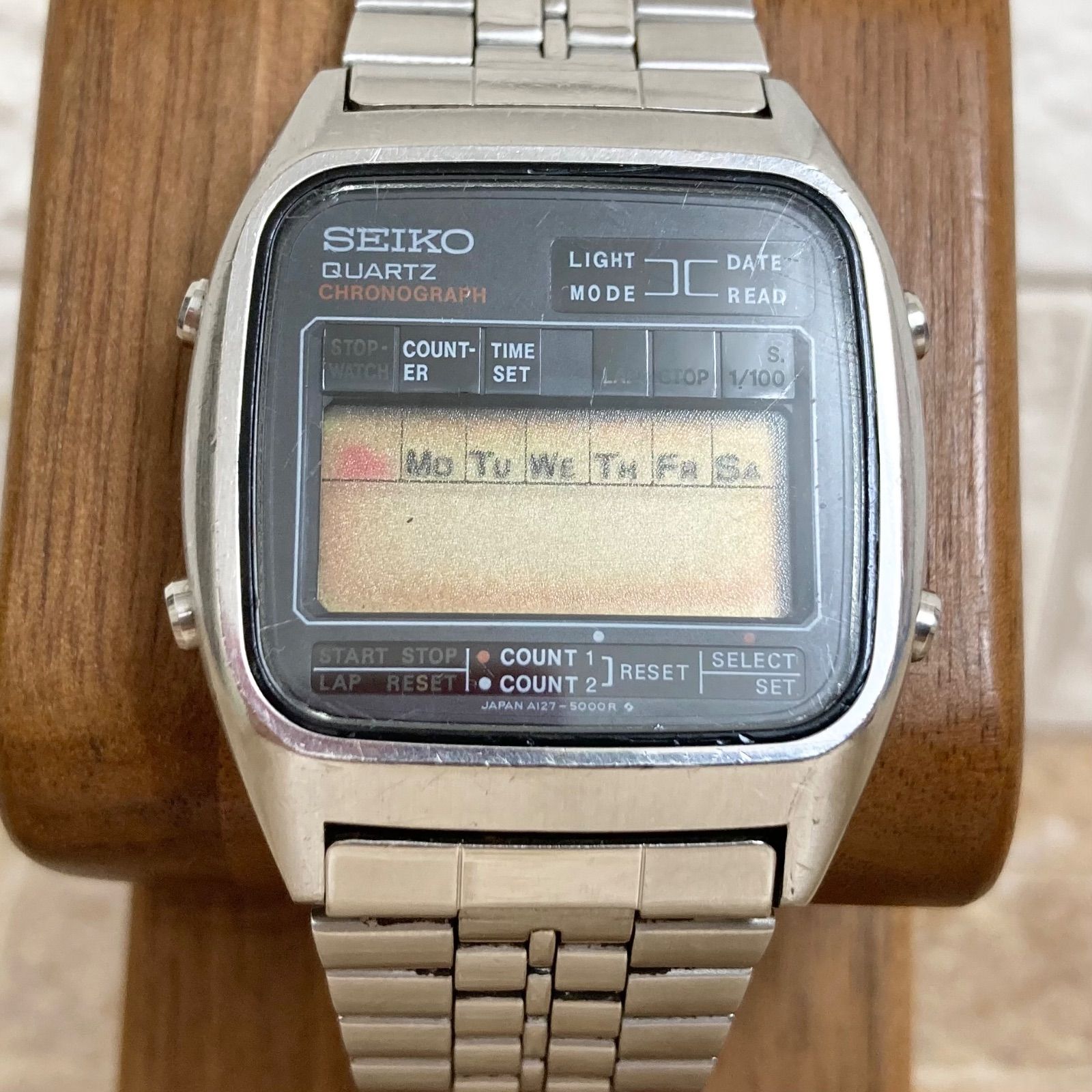 希少】不動 SEIKO セイコー A127-5000 デジタル クォーツ クロノグラフ