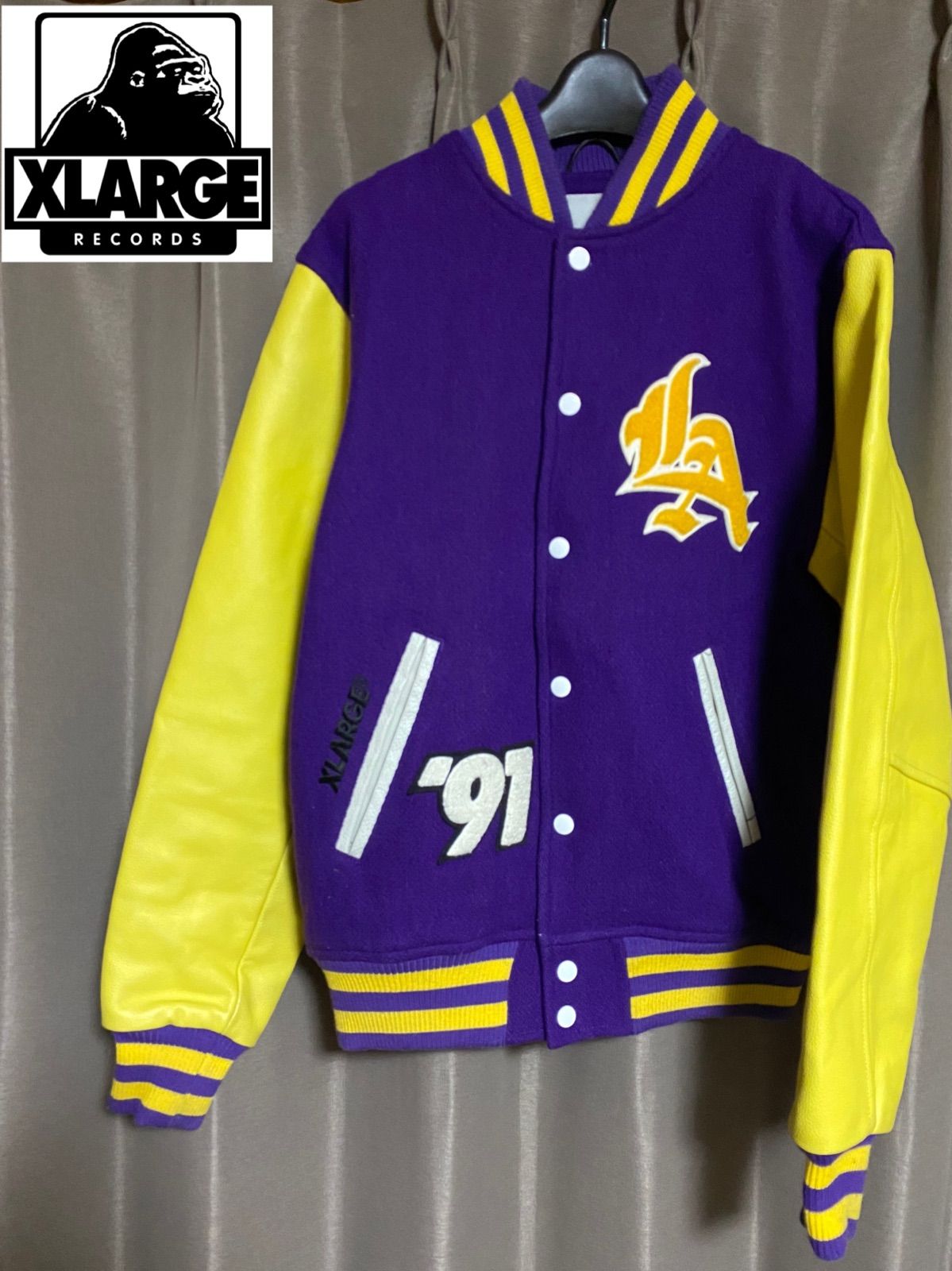 レア】LAKERS スタジャン 紫/黄色/白