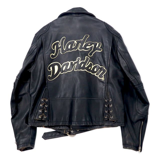 Harley-Davidson ダブルライダース レザージャケット M 厳つい 黒