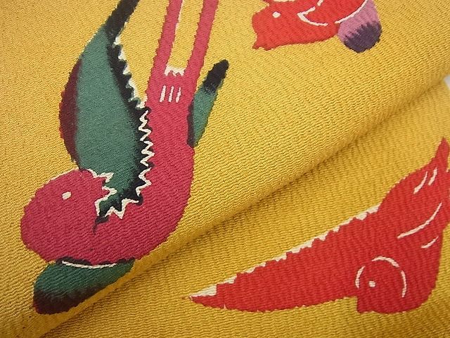 平和屋本店□極上 浦野理一 型染 九寸名古屋帯 飛鳥文 逸品3s3671  