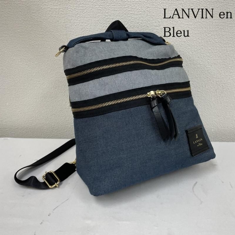 LANVIN en Bleu ランバンオンブルー リュックサック、デイパック リュックサック、デイバッグ リボン リュック トロカデロ 2way  ショルダー バッグ 肩掛け デニム ロゴ