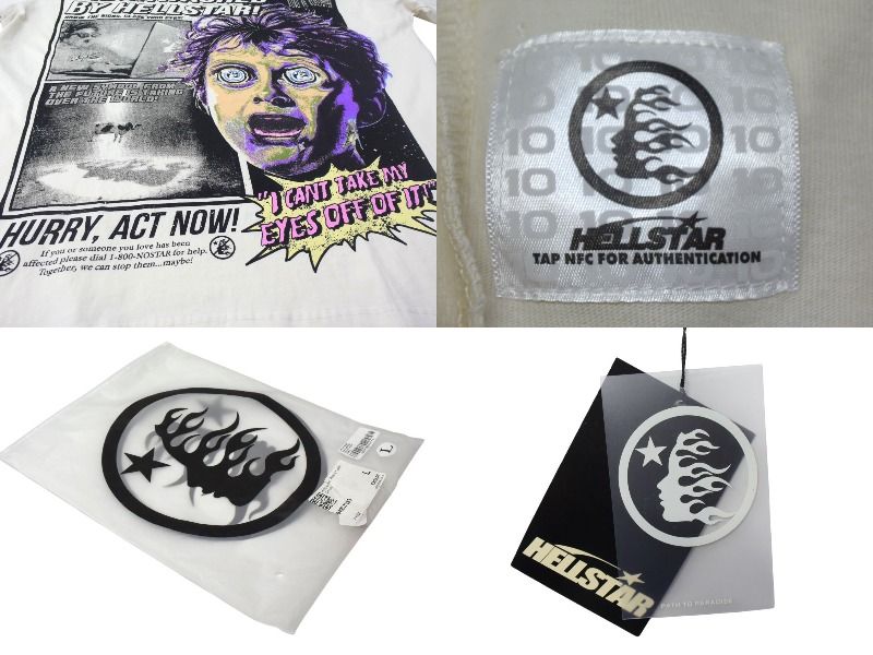 新品未使用 HELLSTAR ヘルスター Breaking News Tシャツ ホワイト系  